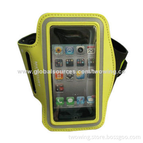 Armband for mobile phone, neoprene fabric with clear PVC, used for any kinds of phone